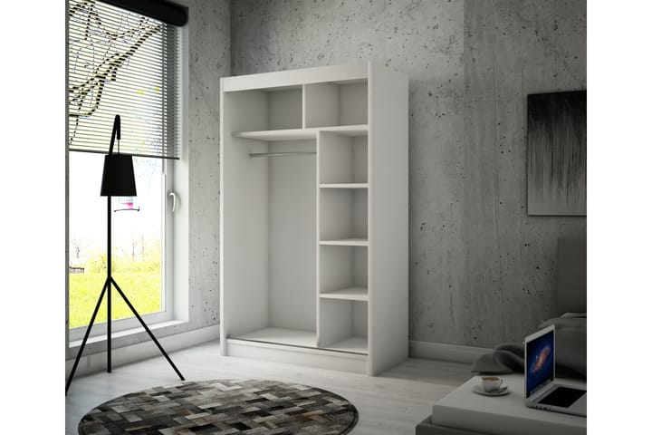 Garderob med Spegel Baltoney 120x215 cm - Svart - Förvaring - Garderober & garderobssystem