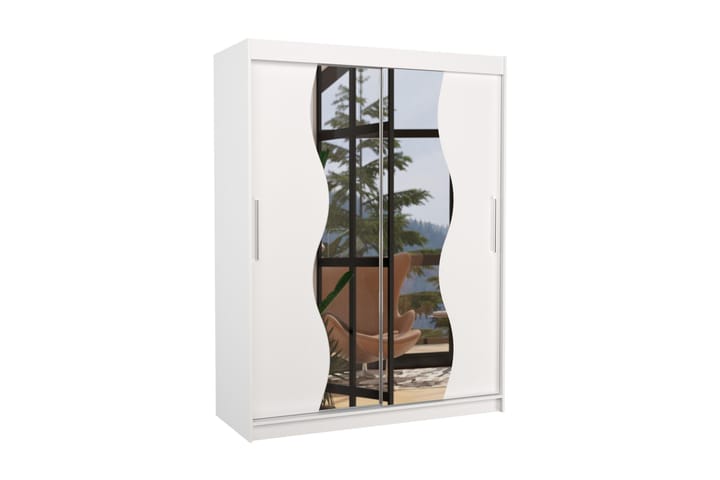 Garderob med Spegel Reignac 150x200 cm - Vit - Förvaring - Garderober & garderobssystem