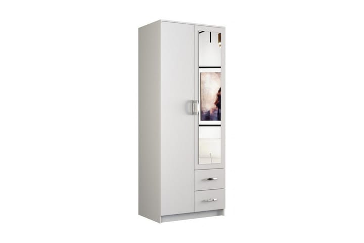 Garderob med Spegel Romilias 80x52x205 cm - Vit - Förvaring - Garderober & garderobssystem