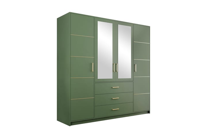 Garderob Ordino 196 cm - Grön - Förvaring - Garderober & garderobssystem