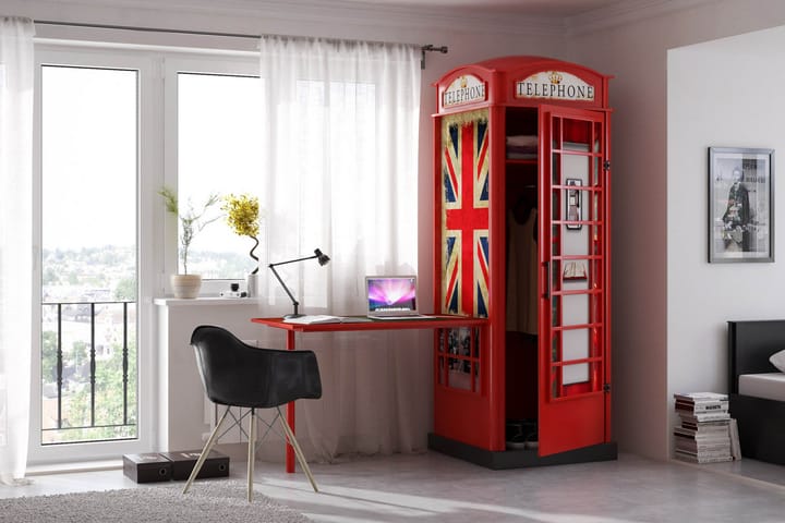 Garderob Rebello Telefonkiosk London - Röd - Förvaring - Garderober & garderobssystem