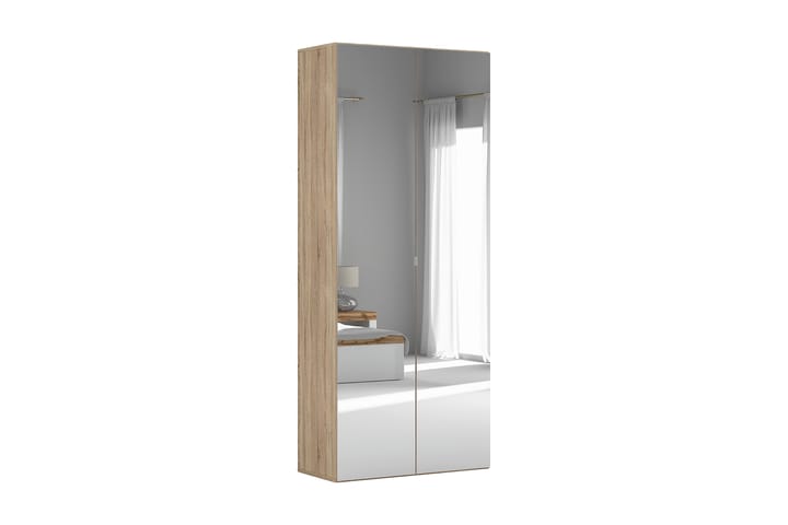 Garderob Sosdala 100x45 cm med Spegel - Natur - Förvaring - Garderober & garderobssystem
