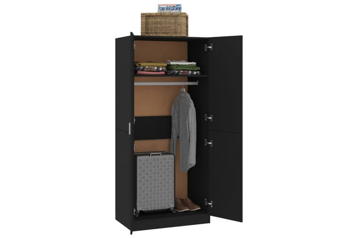 Garderob svart 80x52x180 cm spånskiva - Svart - Förvaring - Garderober & garderobssystem