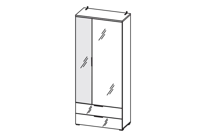 Garderob Telde 84 cm - Beige|Vit|Spegel - Förvaring - Garderober & garderobssystem