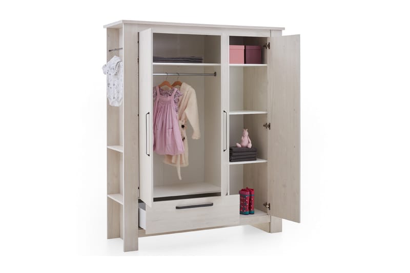 Garderob Til 157 cm - Trä|Natur|Svart - Förvaring - Garderober & garderobssystem