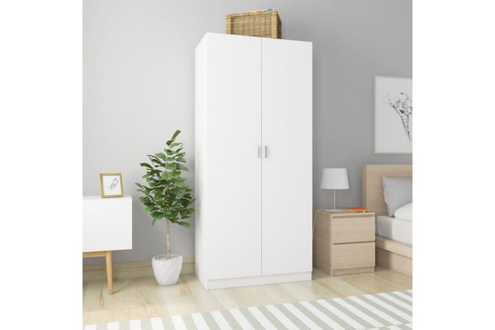 Garderob vit 90x52x200 cm spånskiva - Vit - Förvaring - Garderober & garderobssystem
