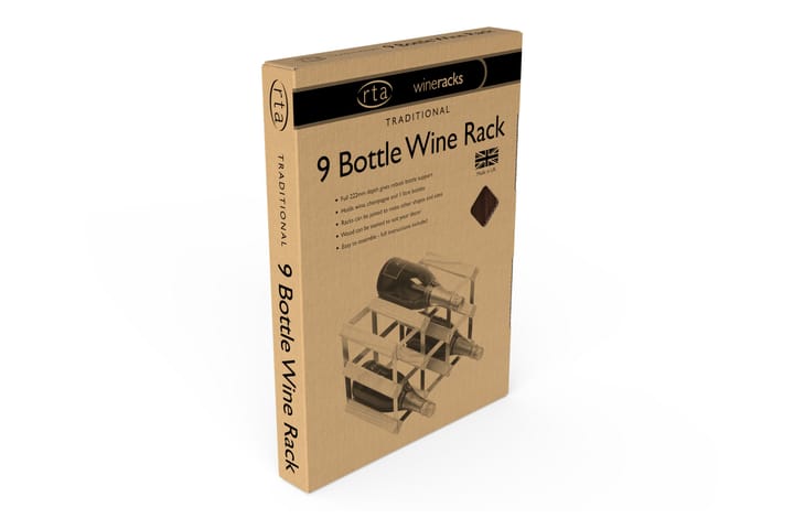 9 Flaskor 3x2 Mörkt trä/Galvaniserat stål - RTA Wineracks - Förvaring - Hylla - Förvaringshylla - Vinställ & vinhylla