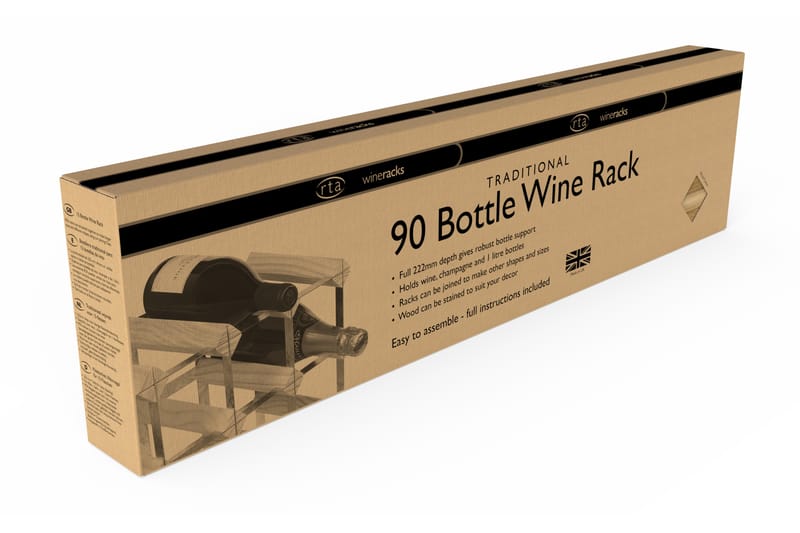 90 Flaskor 10x8 Ljus Ek/Galvaniserat stål - RTA Wineracks - Förvaring - Hylla - Förvaringshylla - Vinställ & vinhylla