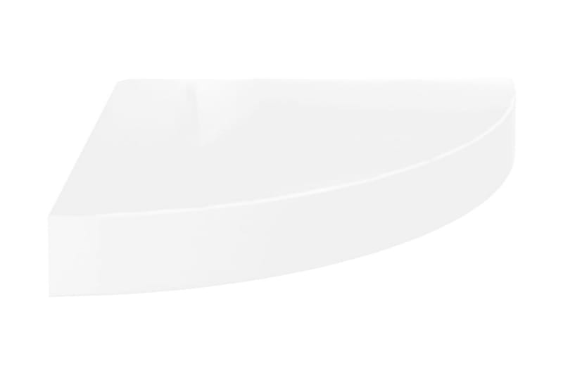 Svävande hörnhylla vit högglans 25x25x3,8 cm MDF