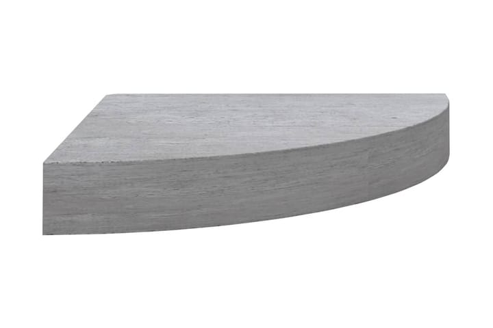 Svävande hörnhyllor 2 st betonggrå 25x25x3,8 cm MDF - Grå - Förvaring - Hylla - Hörnhylla