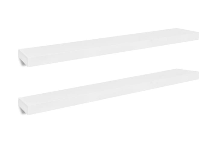 2 Flytande vägghyllor i MDF 100x20x3,8 cm vit - Vit - Förvaring - Hylla - Vägghylla