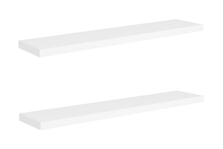 Svävande vägghyllor 2 st vit 120x23,5x3,8 cm MDF - Vit - Förvaring - Hylla - Vägghylla