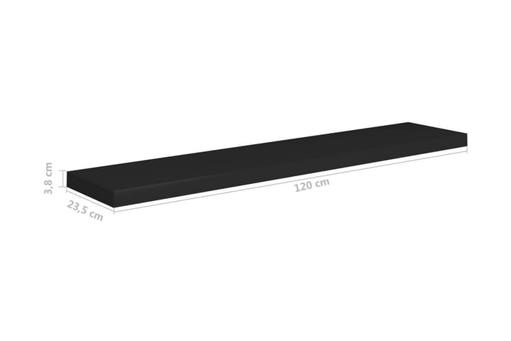 Svävande vägghyllor 4 st svart 120x23,5x3,8 cm MDF - Svart - Förvaring - Hylla - Vägghylla