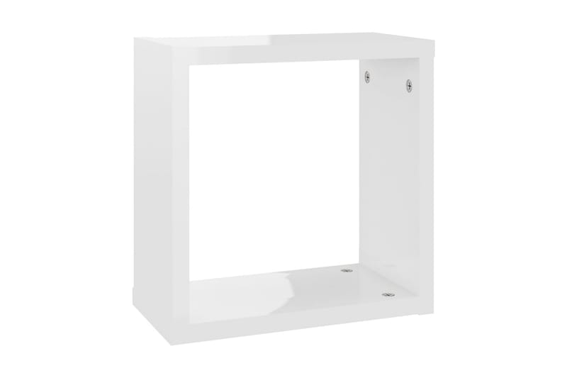 Vägghylla kubformad 2 st vit högglans 30x15x30 cm - Vit högglans - Förvaring - Hylla - Vägghylla