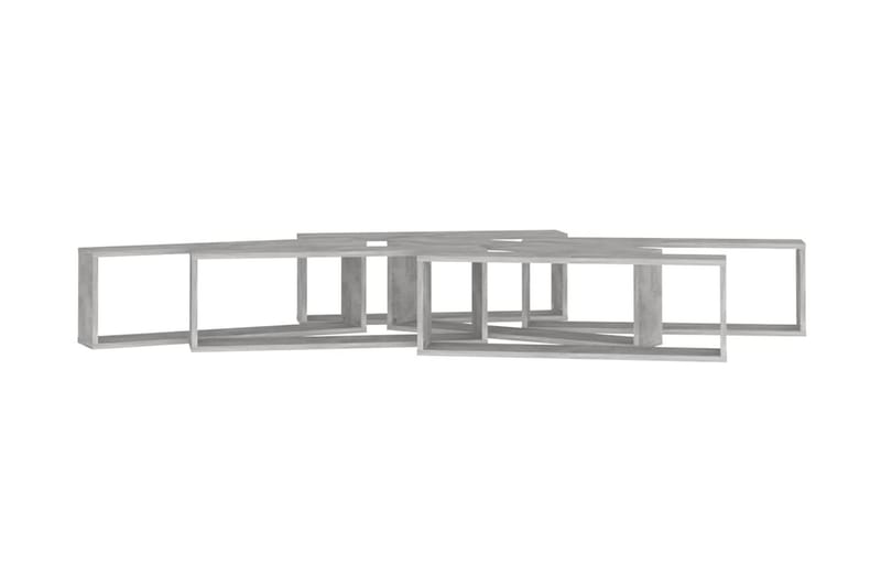 Vägghylla kubformad 6 st betonggrå 80x15x26,5 cm spånskiva - Betonggrå - Förvaring - Hylla - Vägghylla