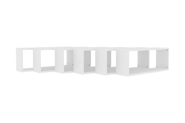 Vägghylla kubformad 6 st vit 60x15x23 cm spånskiva - Vit - Förvaring - Hylla - Vägghylla