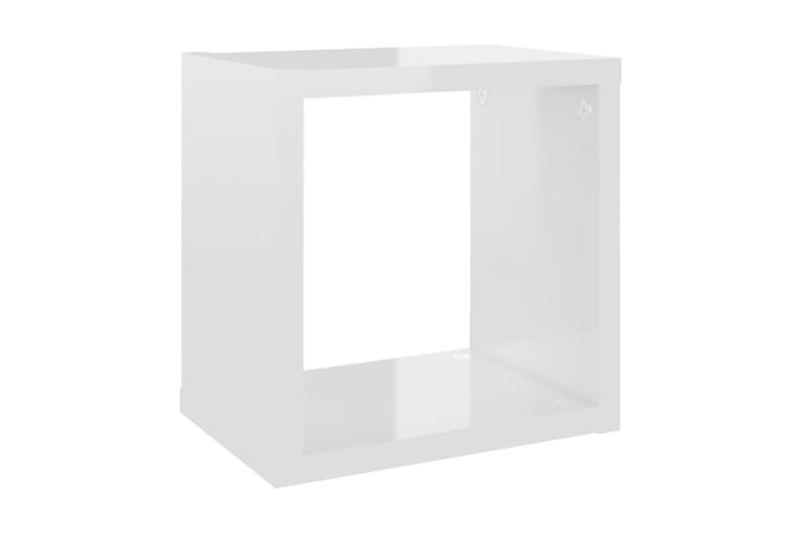 Vägghylla kubformad 6 st vit högglans 22x15x22 cm - Vit högglans - Förvaring - Hylla - Vägghylla