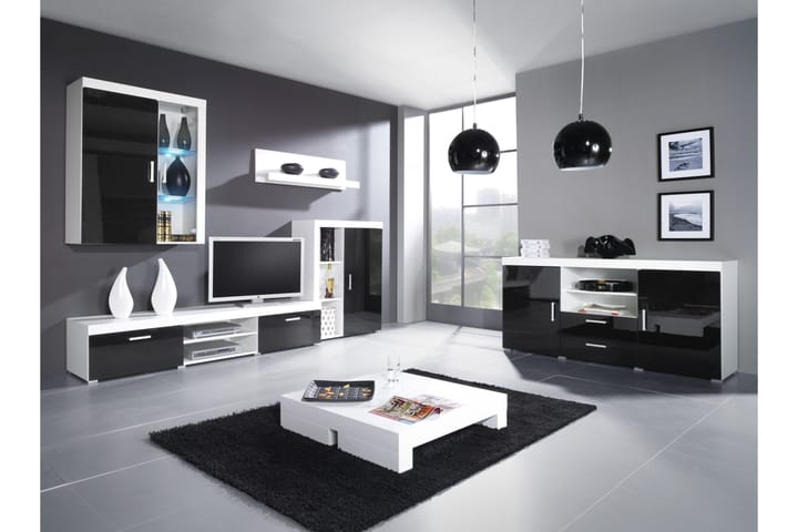 Vägghylla Salimu 110x22x30 cm - Matt Vit - Förvaring - Förvaringsmöbler - Möbelset för vardagsrum
