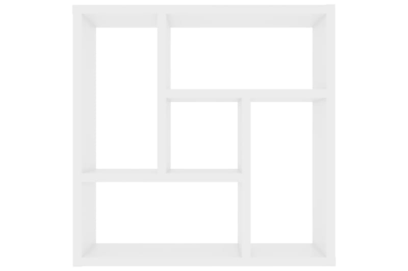 Vägghylla vit högglans 45,1x16x45,1 cm spånskiva - Vit - Förvaring - Hylla - Vägghylla