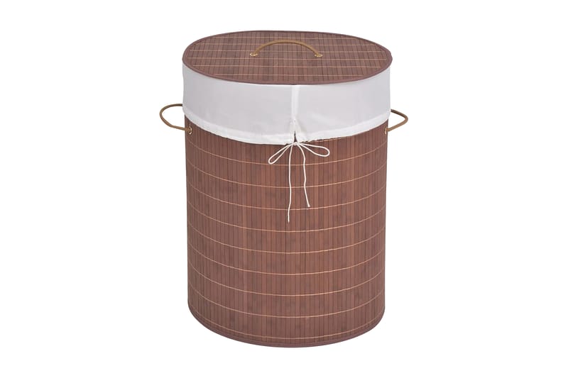 Tvättkorg i bambu oval brun - Brun - Förvaring - Klädförvaring - Tvättkorg