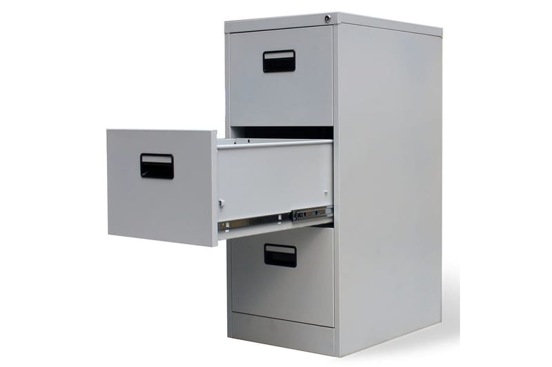 Dokumentskåp ljusgrå 46x62x102,5 cm stål - Grå - Förvaring - Skåp - Förvaringsskåp - Kontorsskåp - Arkivskåp & hängmappsskåp