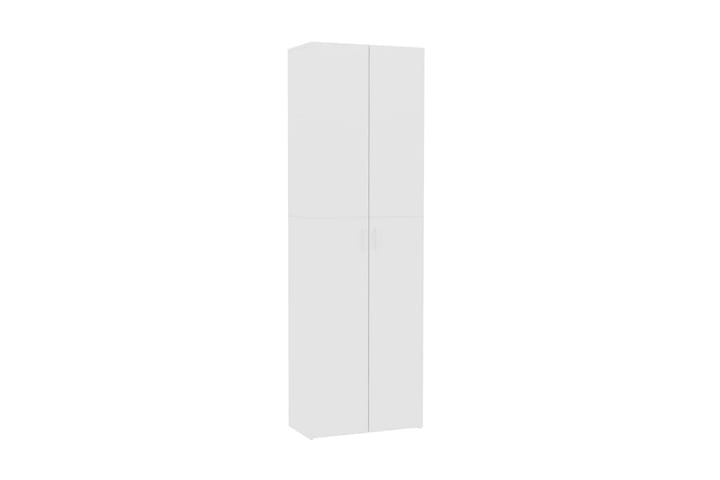 Kontorsskåp vit högglans 60x32x190 cm spånskiva