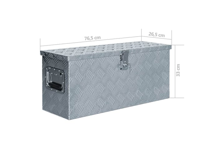 Förvaringslåda aluminium 76,5x26,5x33 cm silver - Silver - Förvaring - Skåp - Förvaringsskåp