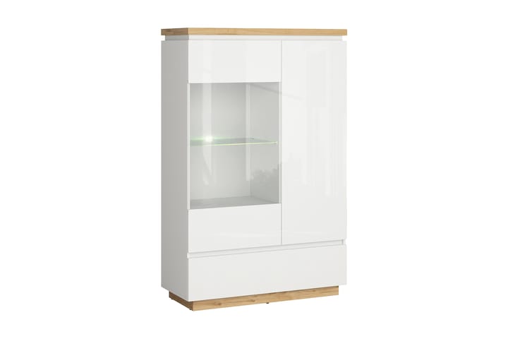 Förvaringsskåp Andrepo 98x153 cm - Vit|Trä|natur - Förvaring - Garderober & garderobssystem