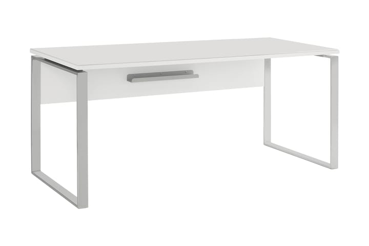 Skrivbord Burbach 180 cm - Vit/Krom - Förvaring - Skåp - Förvaringsskåp