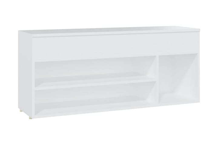 Skobänk vit 105x30x45 cm spånskiva - Vit - Förvaring - Hallförvaring