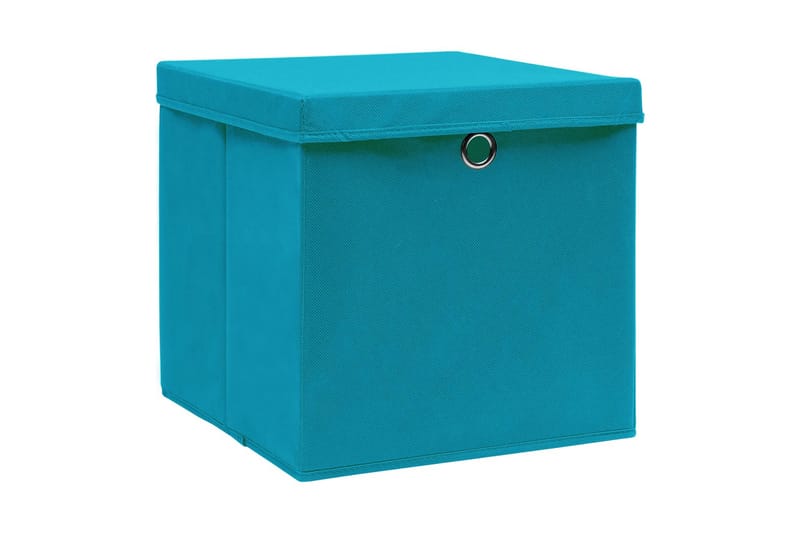 Förvaringslådor med lock 10 st 28x28x28 cm babyblå - Blå - Förvaring - Småförvaring