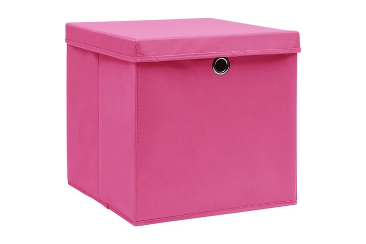 Förvaringslådor med lock 10 st 28x28x28 cm rosa - Rosa - Förvaring - Småförvaring - Förvaringslåda