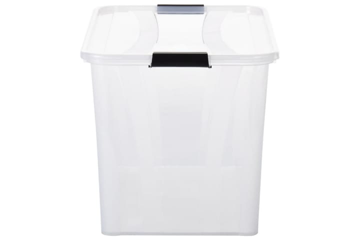 Förvaringslådor med lock 2 st genomskinlig 80 L - Transparent - Förvaring - Småförvaring - Förvaringslåda