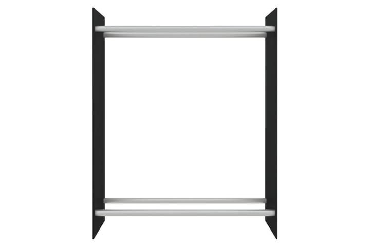 Vedställ svart 80x35x100 cm härdat glas - Svart - Förvaring - Småförvaring - Förvaringsställ - Vedställ & vedhylla