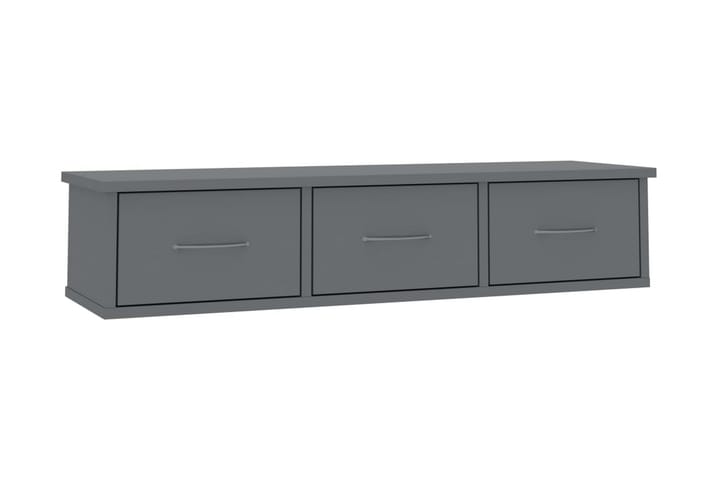 Väggmonterade lådor grå högglans 88x26x18,5 cm spånskiva