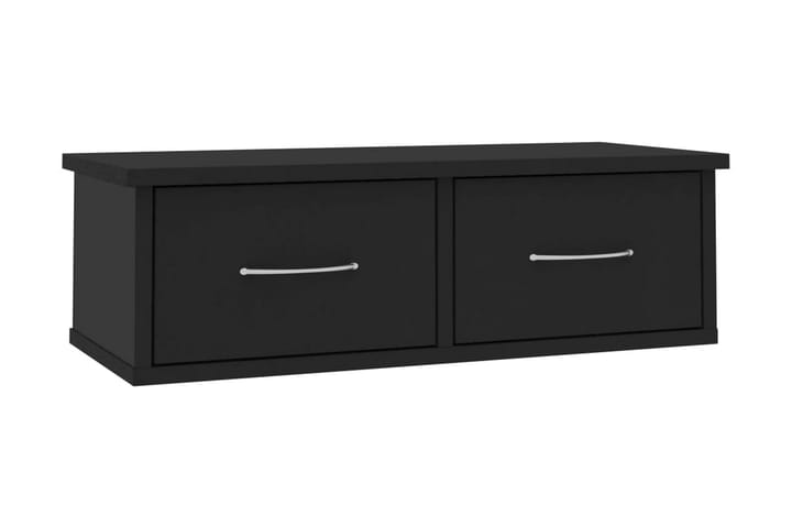 Väggmonterade lådor svart 60x26x18,5 cm spånskiva