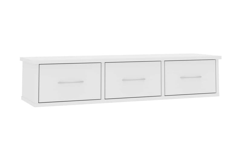 Väggmonterade lådor vit högglans 88x26x18,5 cm spånskiva - Vit högglans - Möbler - Bord & matgrupp - Avlastningsbord & sidobord - Sängbord & nattduksbord