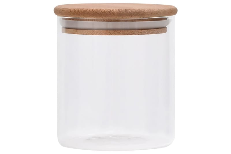 Förvaringsburkar i glas med bambulock 6 st 600 ml - Transparent - Förvaring - Småförvaring