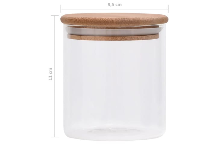 Förvaringsburkar i glas med bambulock 6 st 600 ml - Transparent - Förvaring - Småförvaring