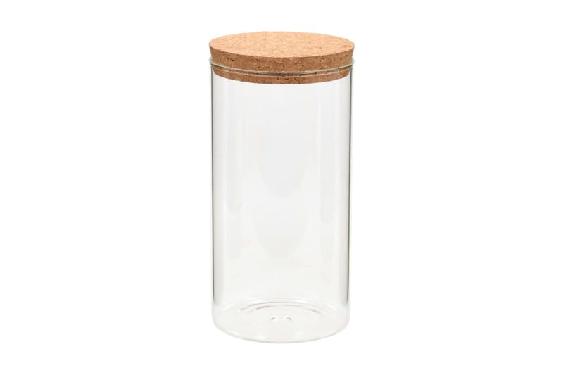 Förvaringsburkar i glas med korklock 6 st 1100 ml - Transparent - Servering & matlagning - Köksredskap & kökstillbehör