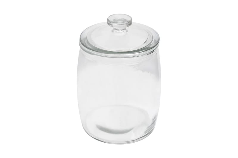 Förvaringsburkar i glas med lock 2 st 2000 ml - Transparent - Servering & matlagning - Köksredskap & kökstillbehör - Burkar & flaskor