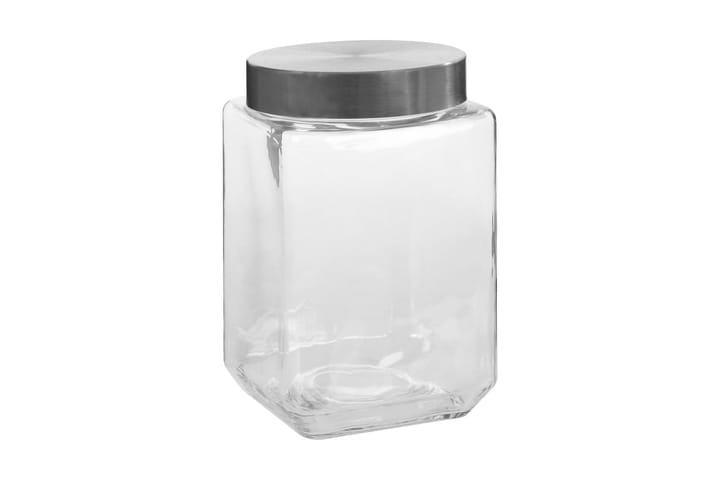 Förvaringsburkar i glas med silvriga lock 6 st 1200 ml - Transparent - Förvaring - Småförvaring