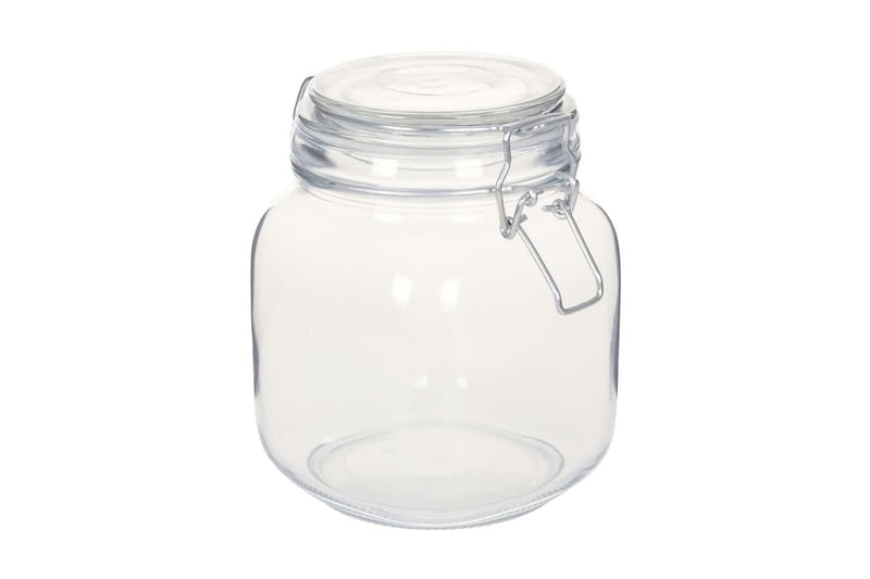 Glasburkar med lock 6 st 1 L - Transparent - Servering & matlagning - Köksredskap & kökstillbehör - Burkar & flaskor