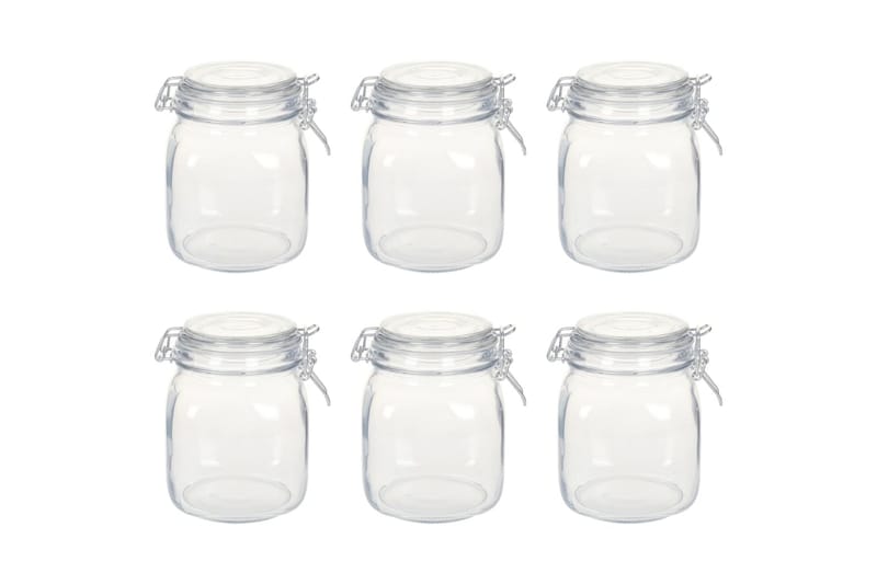 Glasburkar med lock 6 st 1 L - Transparent - Förvaring - Småförvaring