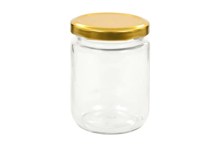 Syltburkar i glas med guldfärgade lock 48 st 230 ml - Guld - Förvaring - Småförvaring - Förvaringsburk