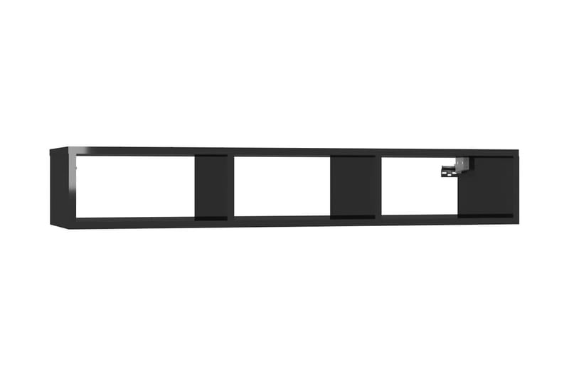 Vägghylla svart högglans 102x30x17 cm spånskiva - Svart - Förvaring - Hylla - Vägghylla