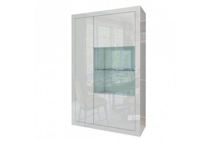 Vitrinskåp Luxdubia 98x41x160,8 cm - Glas/Vit Högglans - Förvaring - Skåp - Vitrinskåp