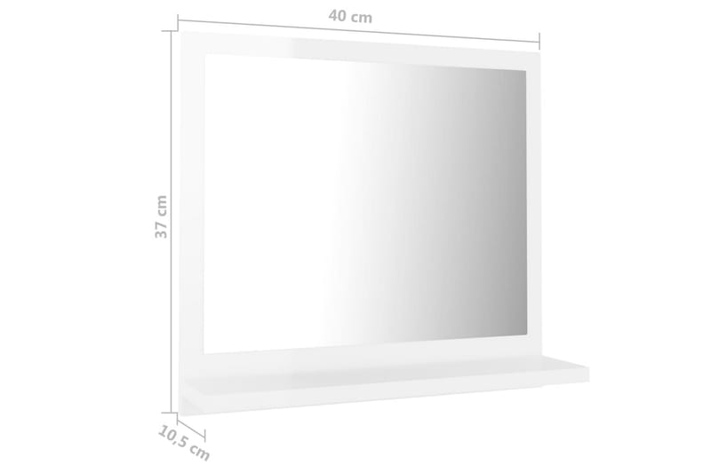 Badrumsspegel vit högglans 40x10,5x37 cm spånskiva - Vit - Inredning - Badrumsinredning - Badrumsspegel