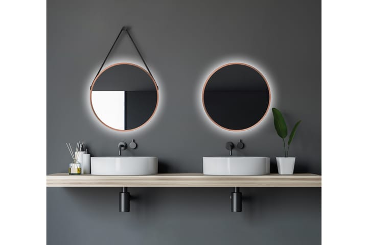 Spegel Delaryd 50 cm - Koppar - Belysning - Badrumslampa & badrumsbelysning - Badrumsspegel med belysning