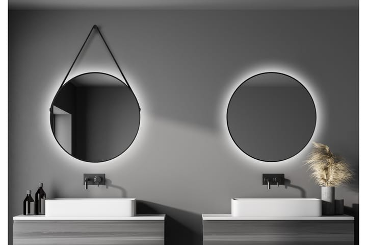 Spegel Delaryd 80 cm - Svart - Belysning - Badrumslampa & badrumsbelysning - Badrumsspegel med belysning